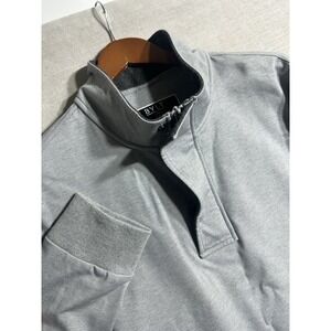 BYLT Elite Fairway Pullover Mens Large Gray 1/4 Zip Snap Windbreaker Magnetic